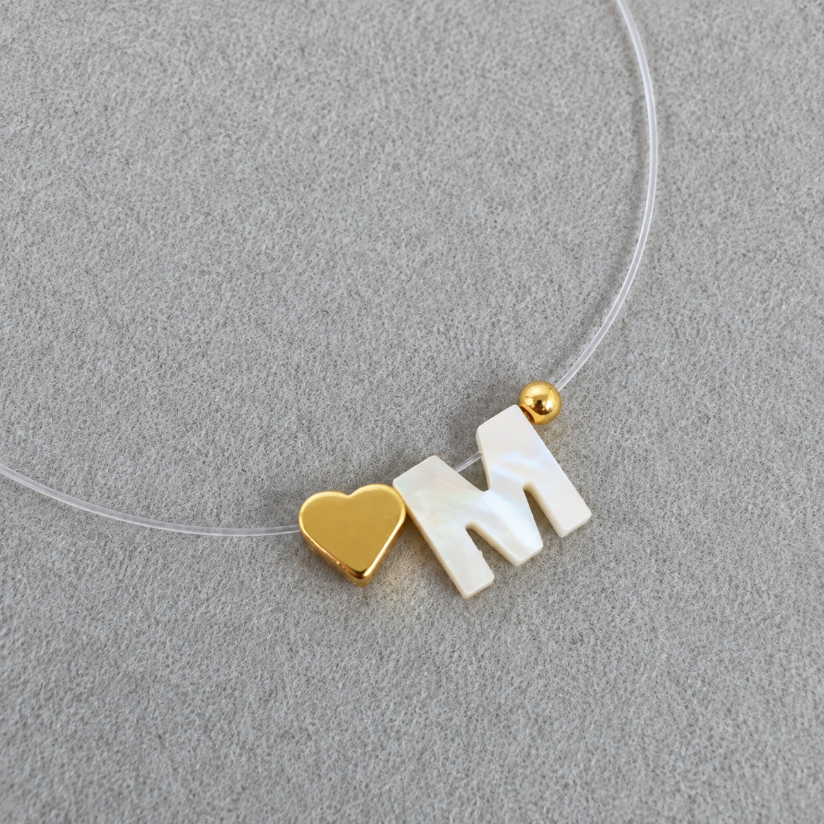 Invisible Mother-of-Pearl Initial Necklace  | Onix Accessories