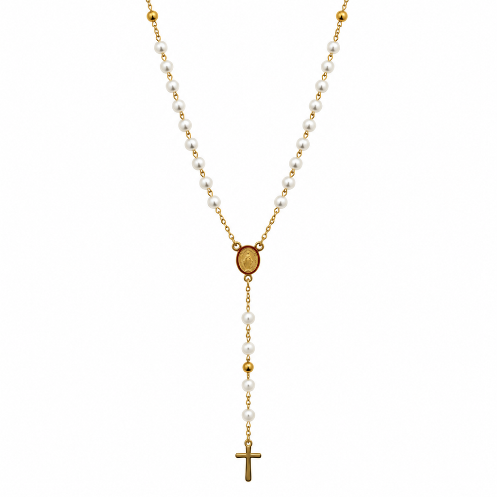 Pearl of Faith Rosary Necklace 0 | Onix Accessories