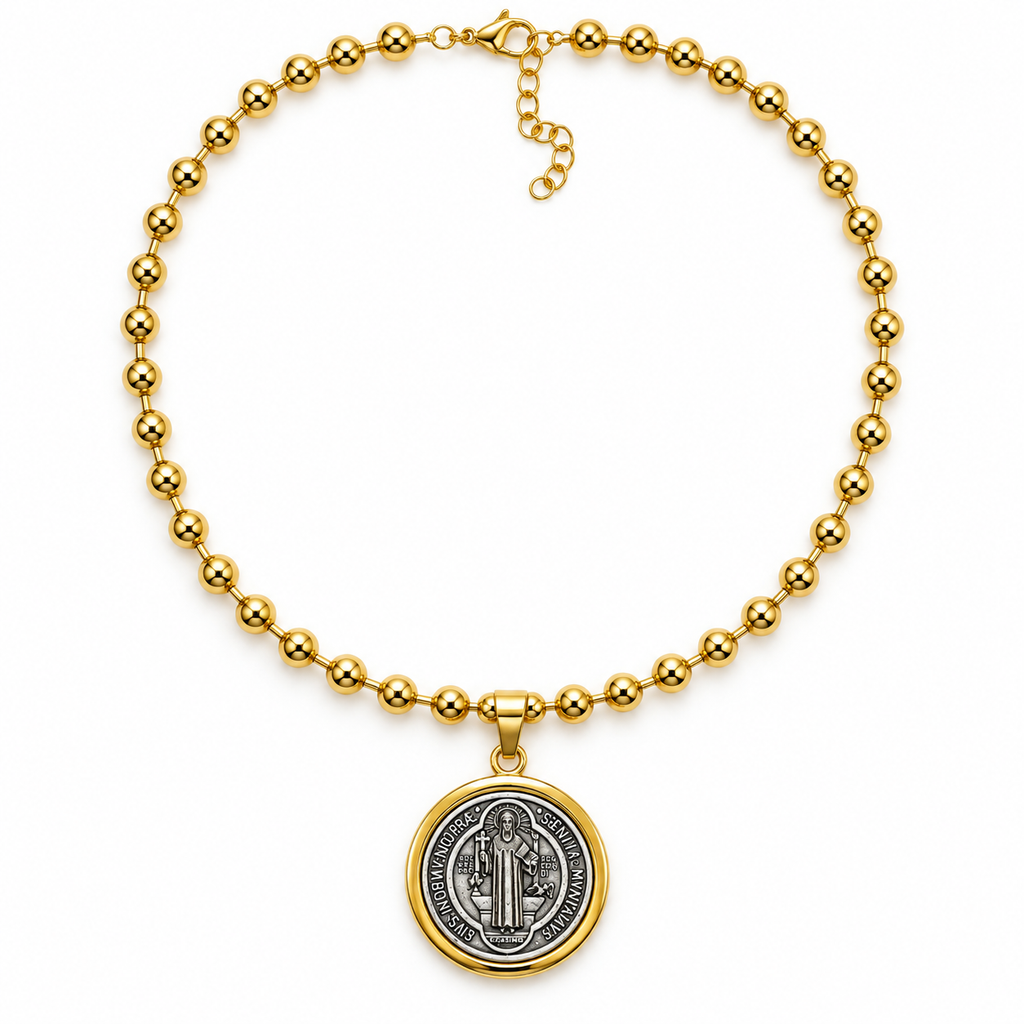 Saint_Benedict_Medallion_Necklace_0 | Onix Accessories