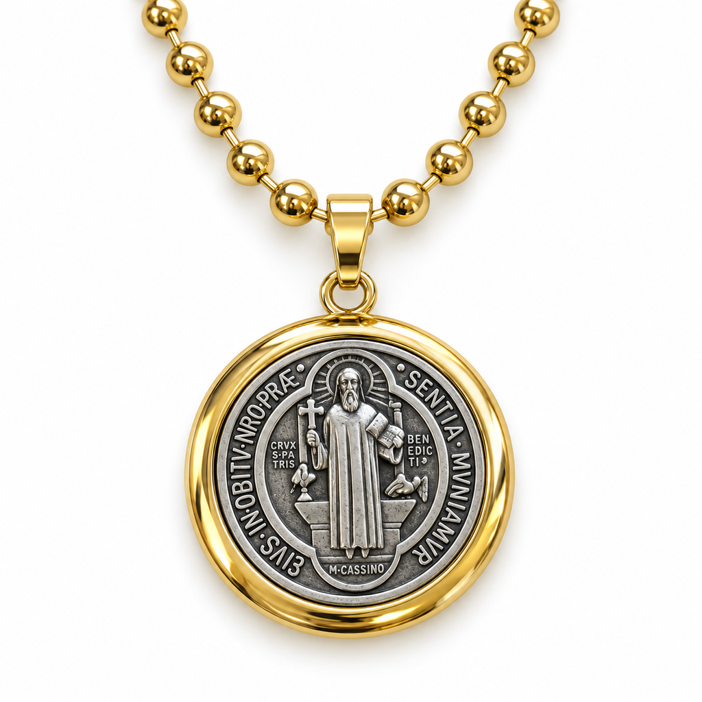 Saint_Benedict_Medallion_Necklace_1 | Onix Accessories