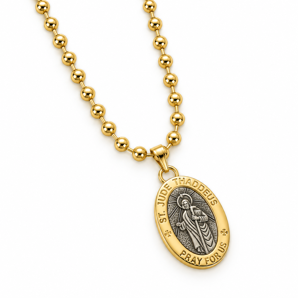 Saint_Jude_Thaddeus_Medallion_Necklace | Onix Accessories