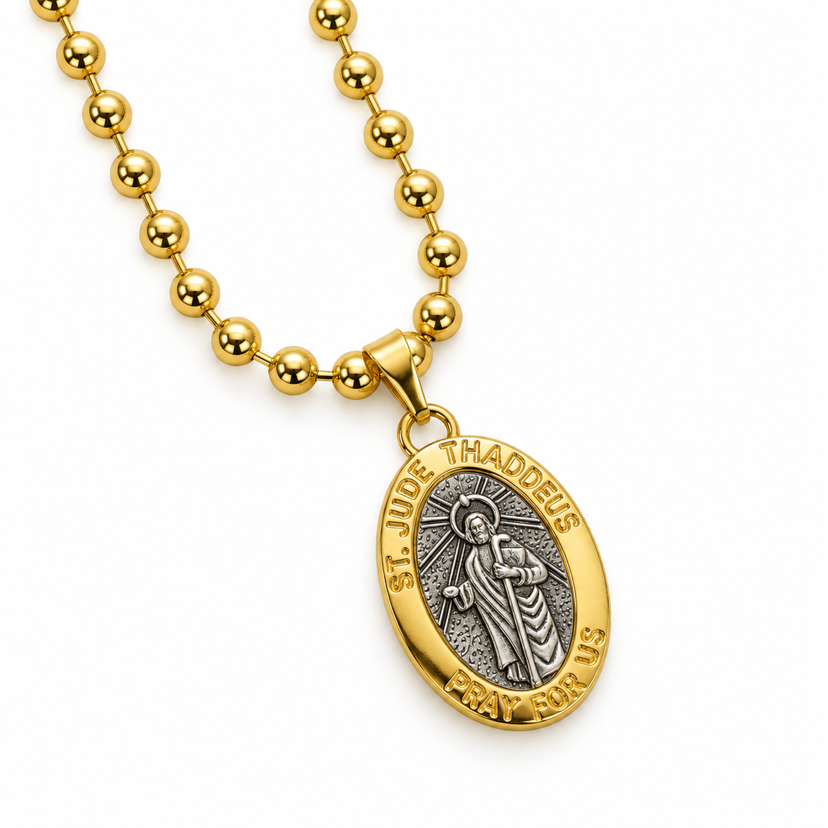 Saint_Jude_Thaddeus_Medallion_Necklace_0 | Onix Accessories