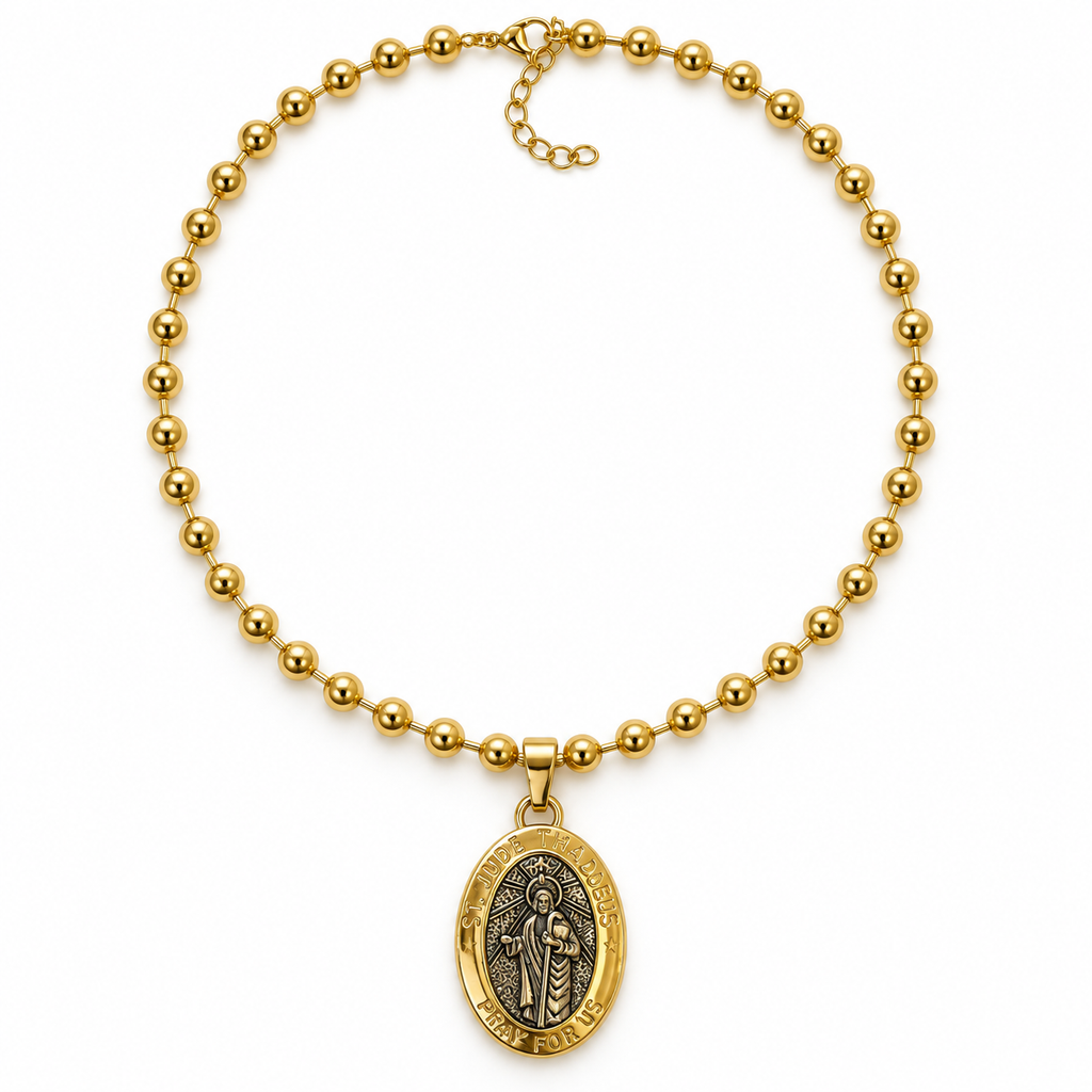 Saint Jude Thaddeus Medallion Necklace 1 | Onix Accessories