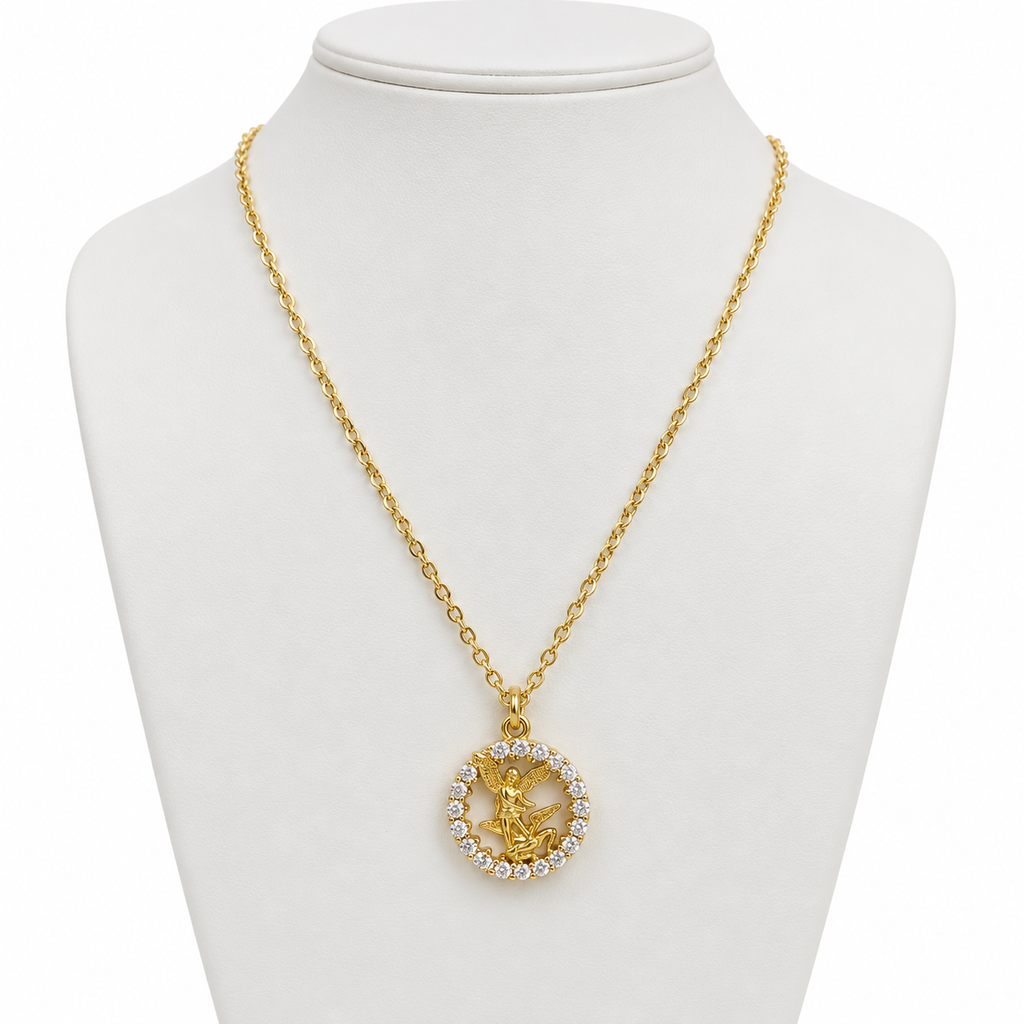 Saint_Michael_the_Archangel_Cubic_Zirconia_Necklace_0 | Onix Accessories