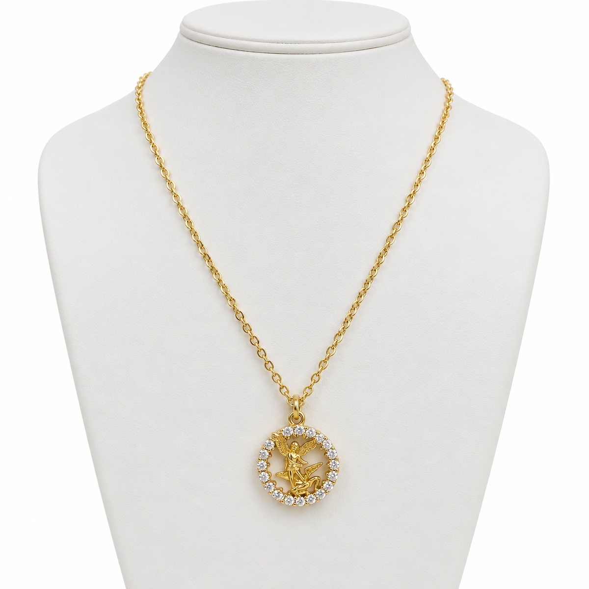Saint_Michael_the_Archangel_Cubic_Zirconia_Necklace_0 | Onix Accessories