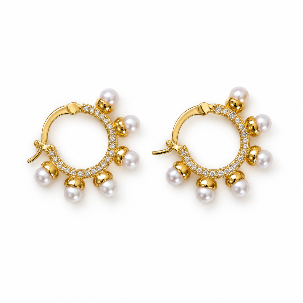 Shimmering Pearl Hoops | Onix Accessories 