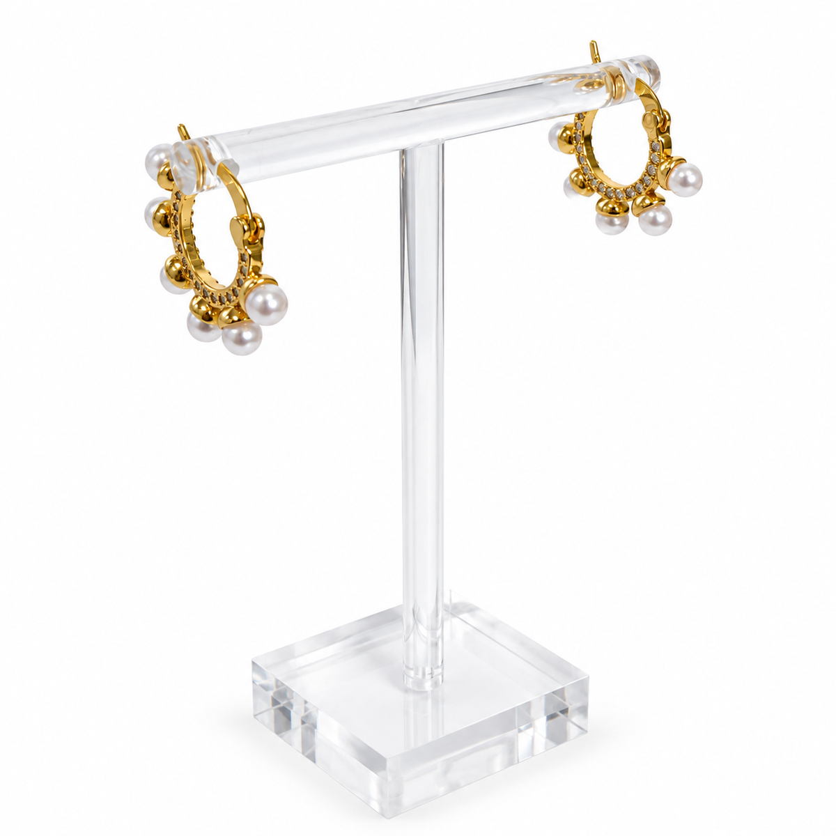Shimmering Pearl Hoops 0 | Onix Accessories
