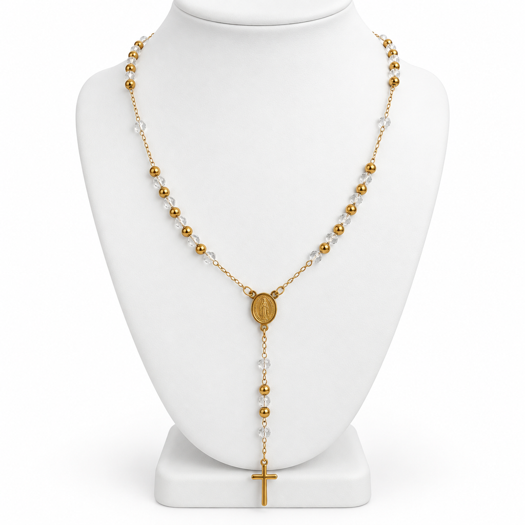 Soleil Crystal Rosary Necklace | Onix Accessories