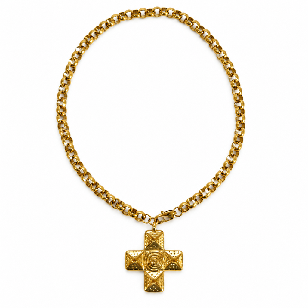Soleil Gold Cross Necklace | Onix Accessories
