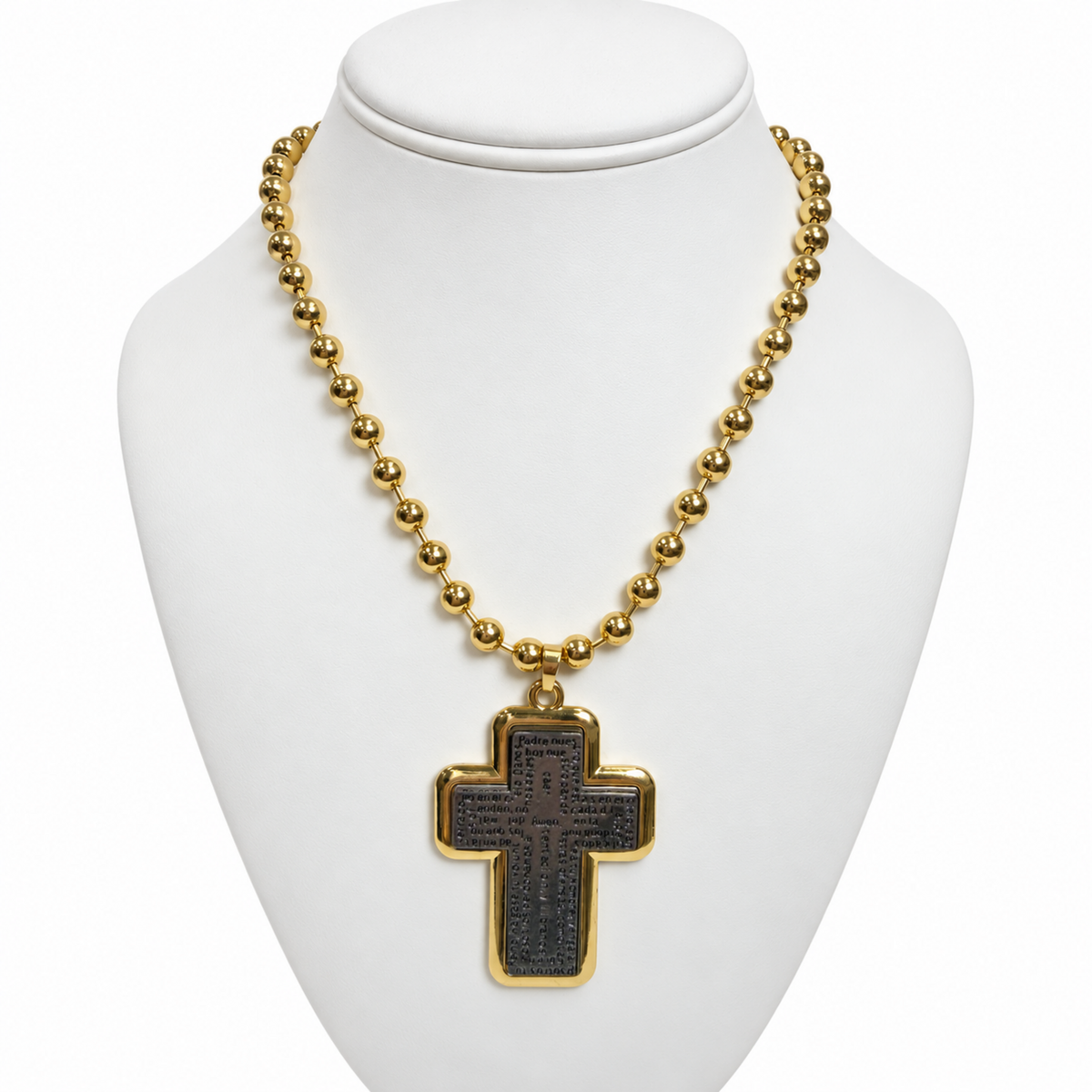 Two-ToneLord_s Prayer Cross Necklace | Onix Accessories